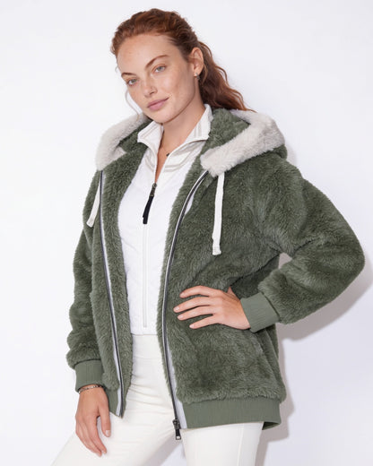 Plush Hooded Coat | Women | Faux Fur Jacket | Cozy Winter Outerwear | Steven & Levon