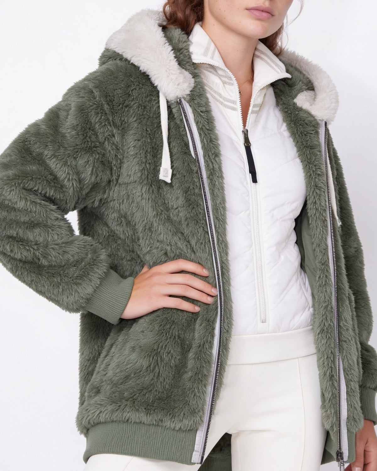 Plush Hooded Coat | Women | Faux Fur Jacket | Cozy Winter Outerwear | Steven & Levon
