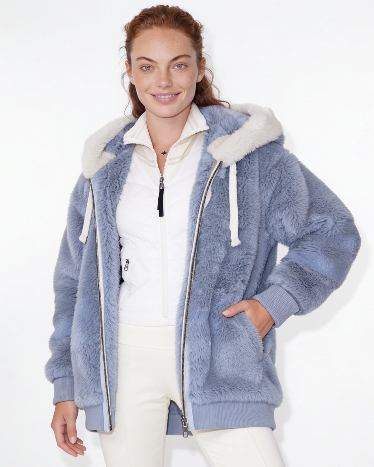Plush Hooded Coat | Women | Faux Fur Jacket | Cozy Winter Outerwear | Steven & Levon