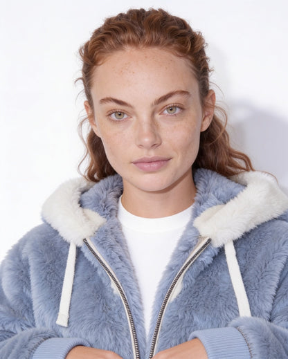 Plush Hooded Coat | Women | Faux Fur Jacket | Cozy Winter Outerwear | Steven & Levon