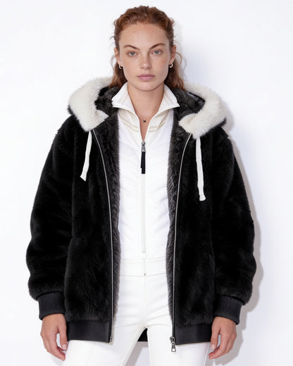 Plush Hooded Coat | Women | Faux Fur Jacket | Cozy Winter Outerwear | Steven & Levon