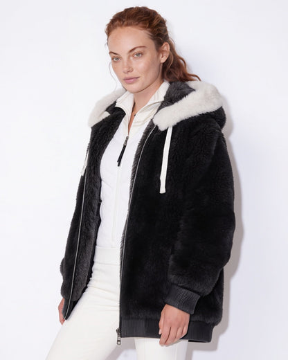 Plush Hooded Coat | Women | Faux Fur Jacket | Cozy Winter Outerwear | Steven & Levon
