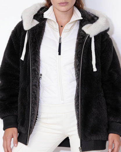 Plush Hooded Coat | Women | Faux Fur Jacket | Cozy Winter Outerwear | Steven & Levon