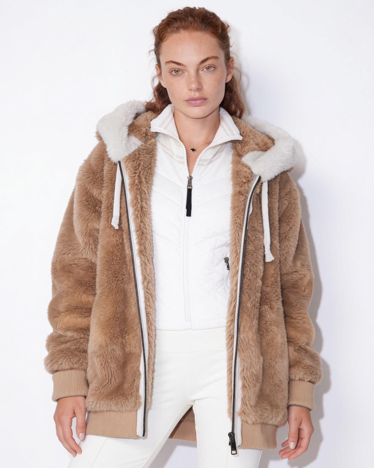 Plush Hooded Coat | Women | Faux Fur Jacket | Cozy Winter Outerwear | Steven & Levon