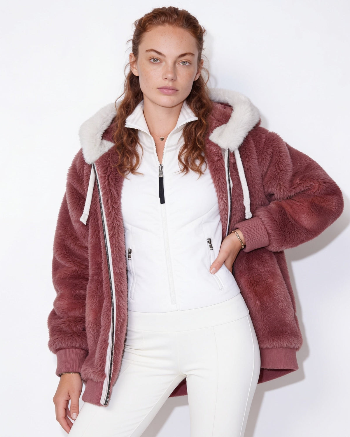 Plush Hooded Coat | Women | Faux Fur Jacket | Cozy Winter Outerwear | Steven & Levon