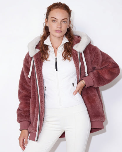 Plush Hooded Coat | Women | Faux Fur Jacket | Cozy Winter Outerwear | Steven & Levon