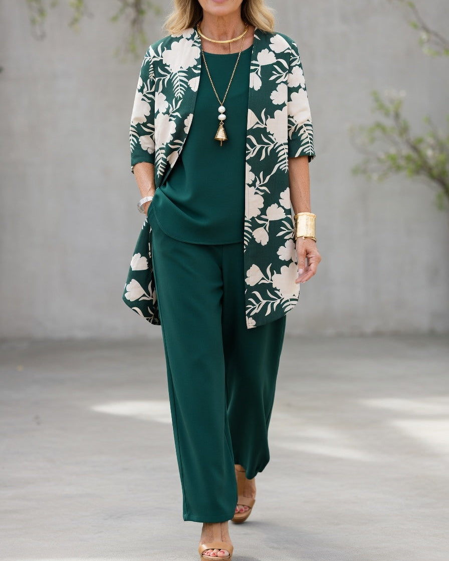 Floral Pants Set | Women | 3 Piece Co-Ord | Elegant Occasion Wear | Steven & Levon