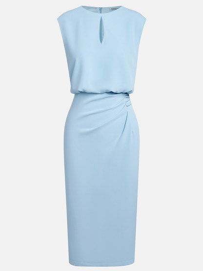 Elegant Draped Midi Dress | Women's Occasion Dress | Flattering Fit | Steven & Levon