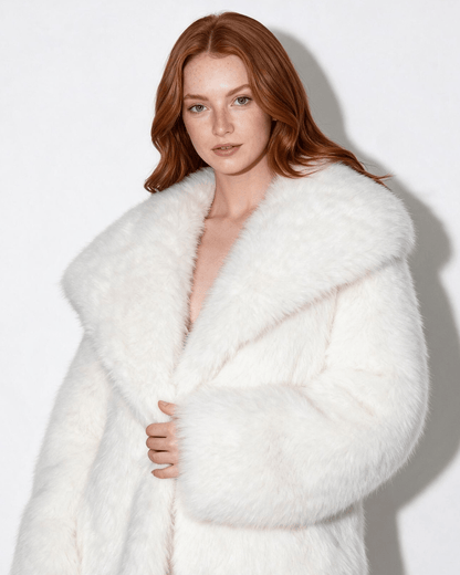 Warm Winter Coat | Women | Faux Fur Jacket | Portrait Collar | Elegant Outerwear | Steven & Levon