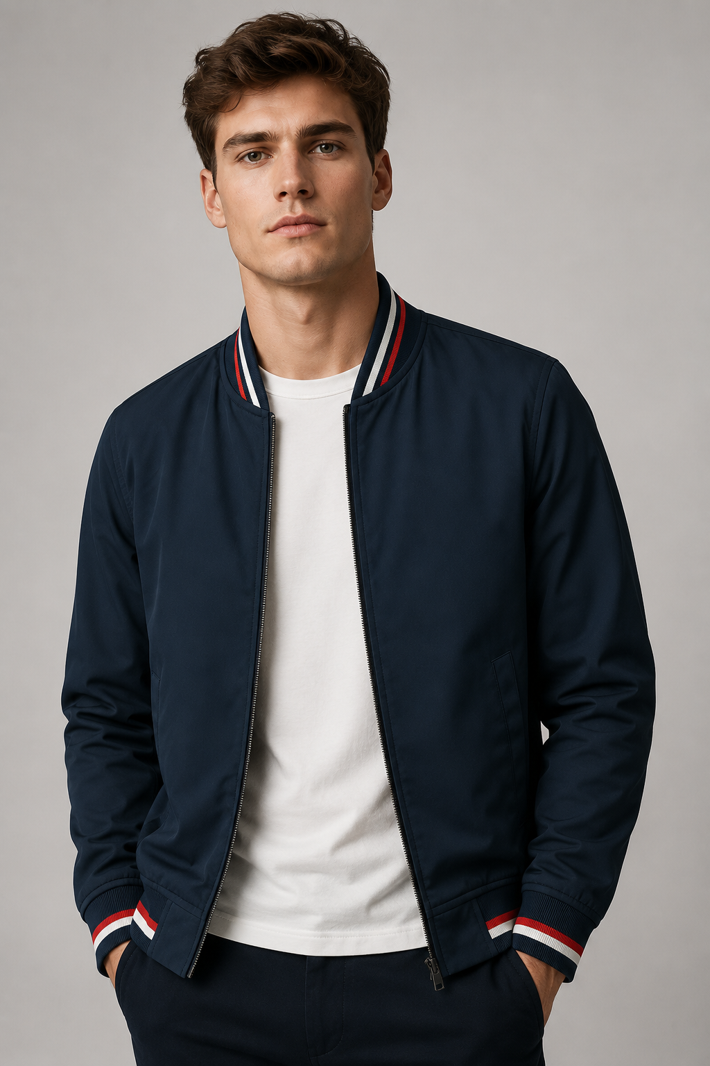 Men's Lightweight Zip-Up Bomber Jacket | Casual Windbreaker Outerwear | Steven & Levon