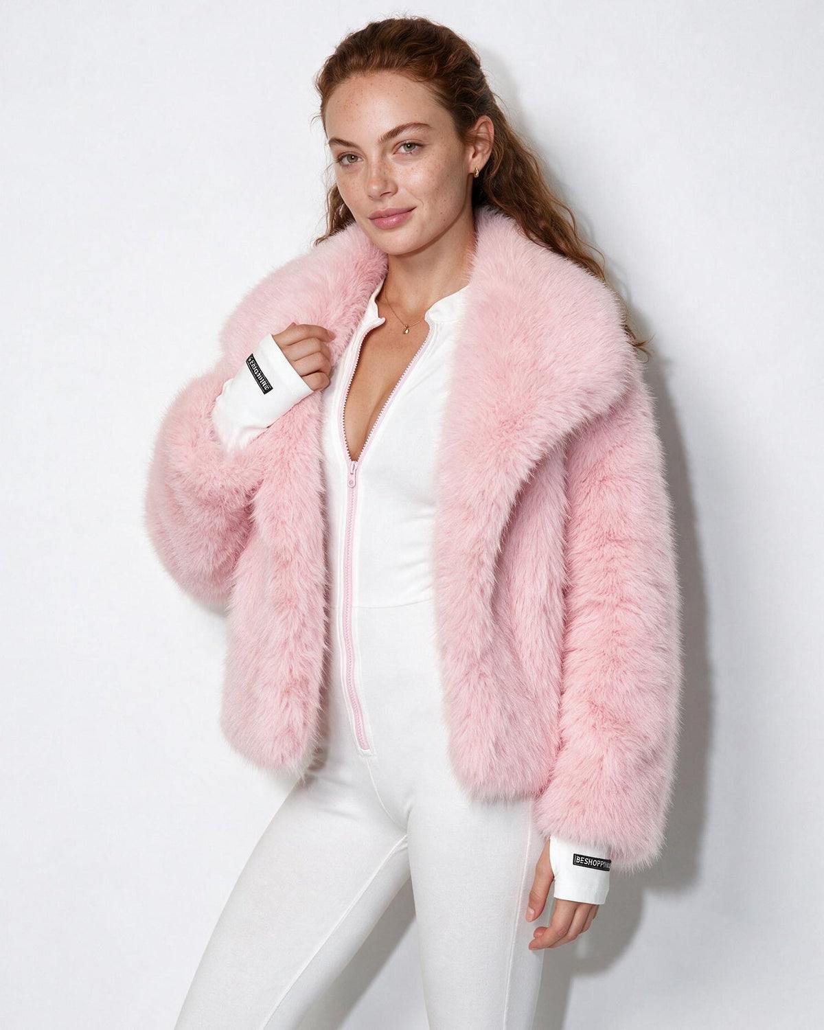 Faux Fur Jacket | Women | Shawl Collar | Dolman Sleeve | Winter Outerwear | Steven & Levon