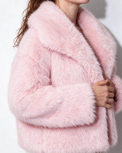 Faux Fur Jacket | Women | Shawl Collar | Dolman Sleeve | Winter Outerwear | Steven & Levon