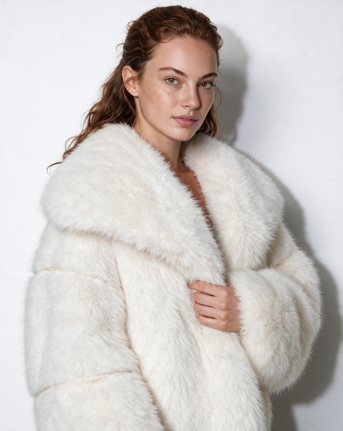 Faux Fur Jacket | Women | Shawl Collar | Dolman Sleeve | Winter Outerwear | Steven & Levon