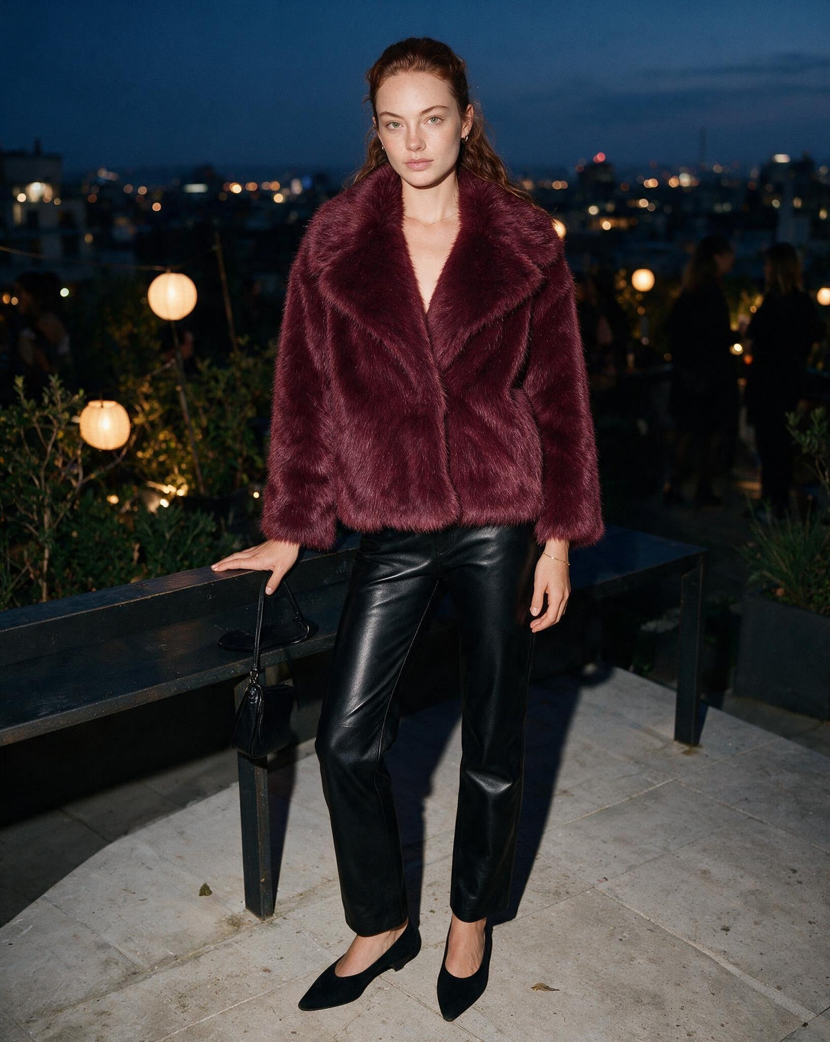 Faux Fur Jacket | Women | Shawl Collar | Dolman Sleeve | Winter Outerwear | Steven & Levon