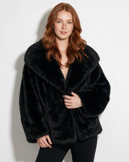 Warm Winter Coat | Women | Faux Fur Jacket | Portrait Collar | Elegant Outerwear | Steven & Levon