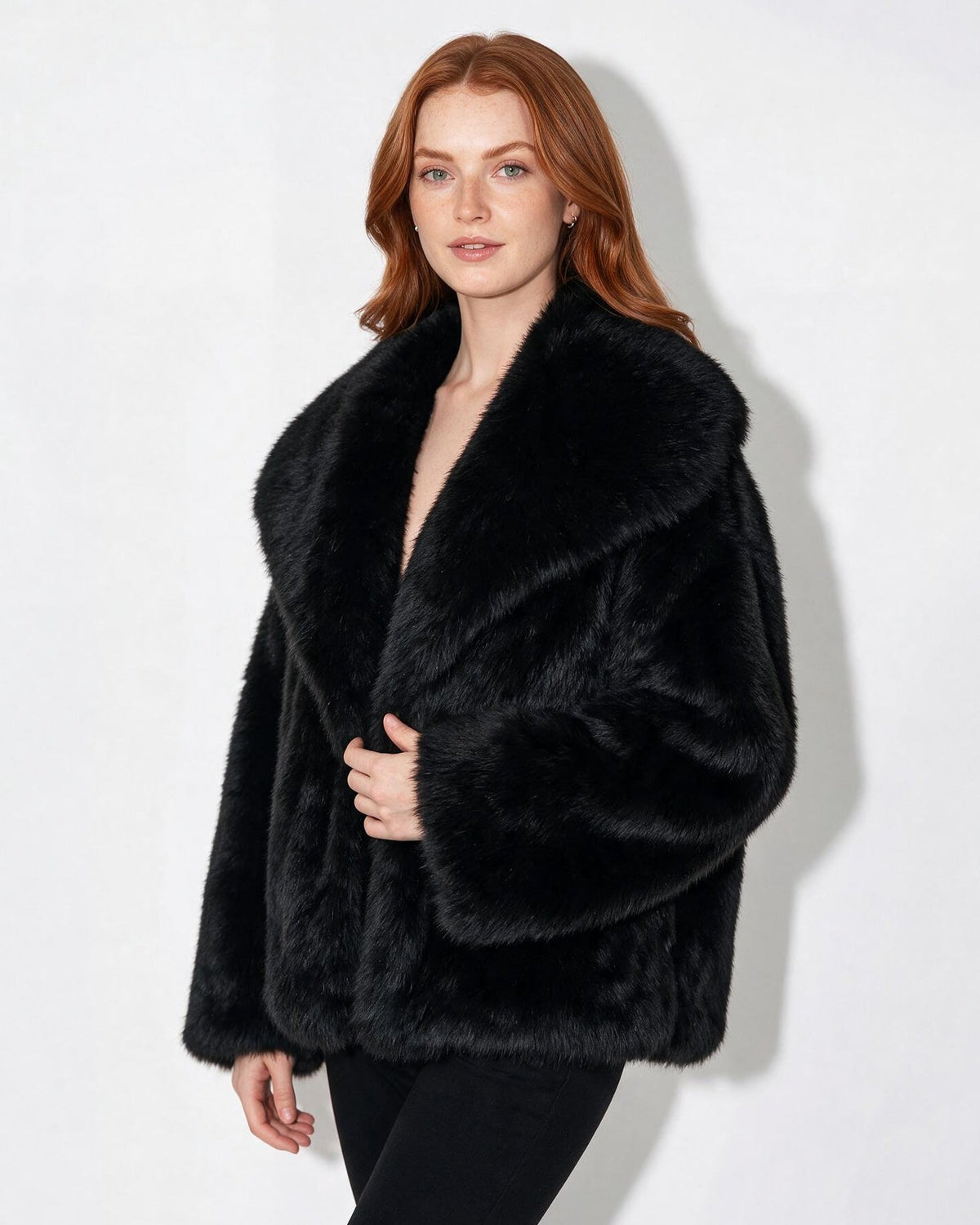 Warm Winter Coat | Women | Faux Fur Jacket | Portrait Collar | Elegant Outerwear | Steven & Levon