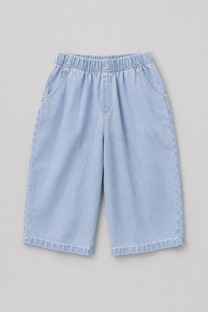 Kids Loose Fit Denim Jeans | Boys & Girls | Elastic Waist | Casual Everyday Pants | Steven & Levon