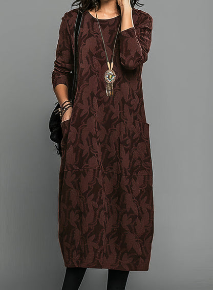 Women’s Midi Dress | Long Sleeve Dress | Women | Soft Knit Blend | Pockets & Relaxed Fit | Steven & Levon