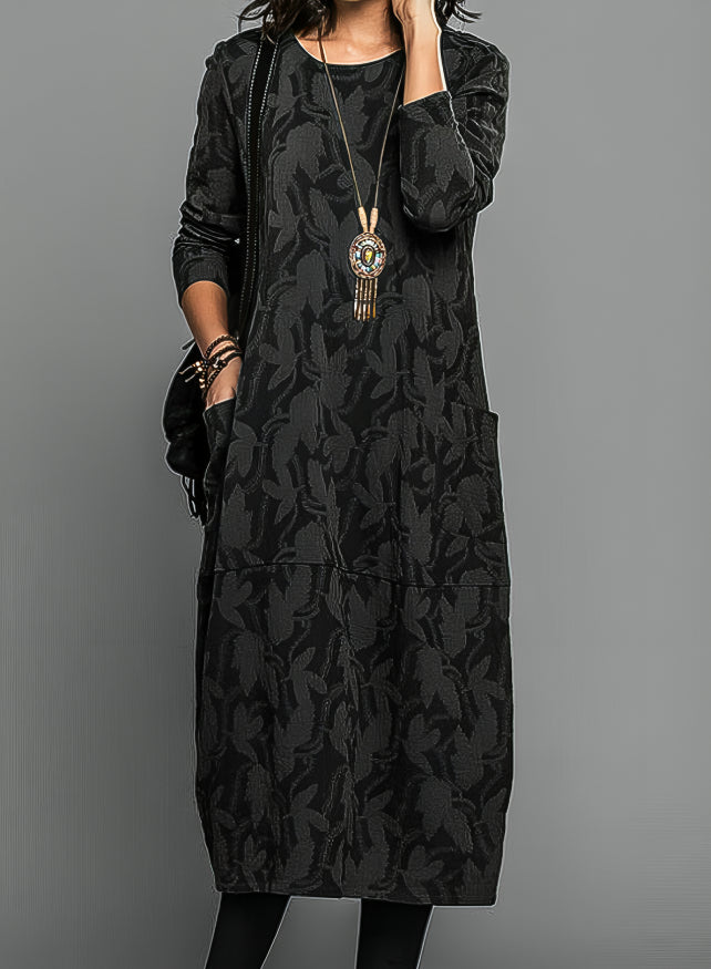 Women’s Midi Dress | Long Sleeve Dress | Women | Soft Knit Blend | Pockets & Relaxed Fit | Steven & Levon