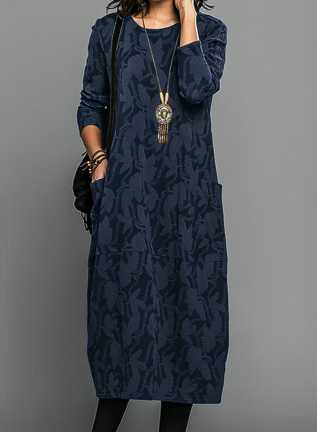 Women’s Midi Dress | Long Sleeve Dress | Women | Soft Knit Blend | Pockets & Relaxed Fit | Steven & Levon