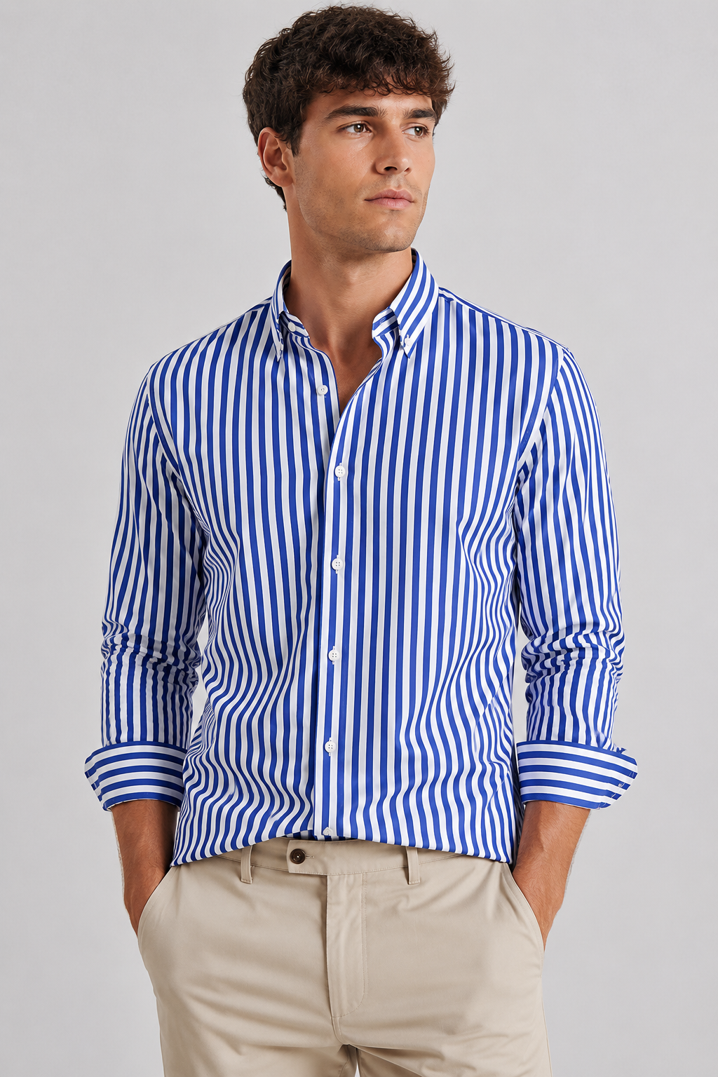 Men's Striped Shirt | Men | Lightweight | Modern Fit Button-Up | Steven & Levon