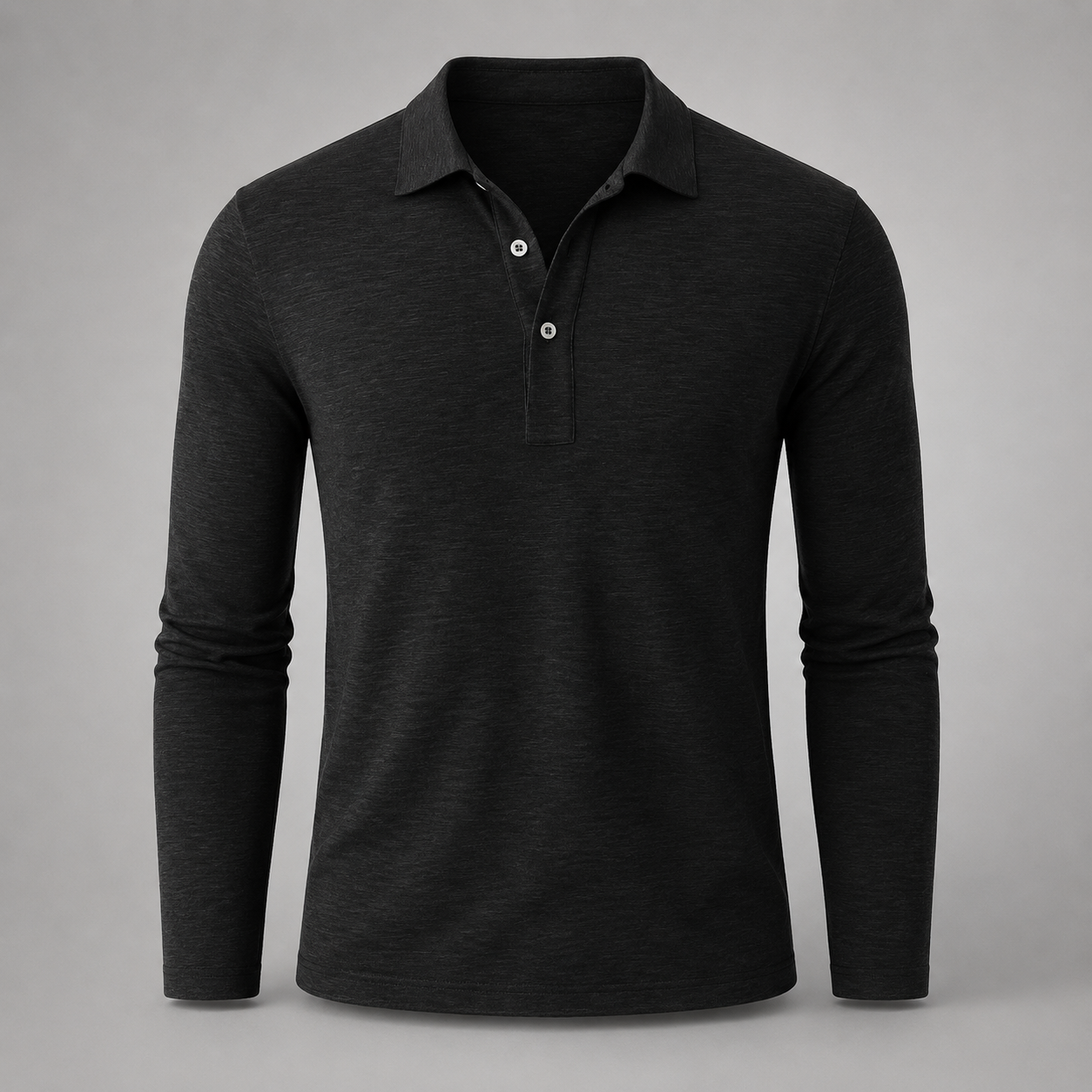 Men's Long Sleeve Polo Shirt | Slim Fit Polo Top | Men | Breathable Blend | Structured Collar Casual Smart Shirt | Steven & Levon