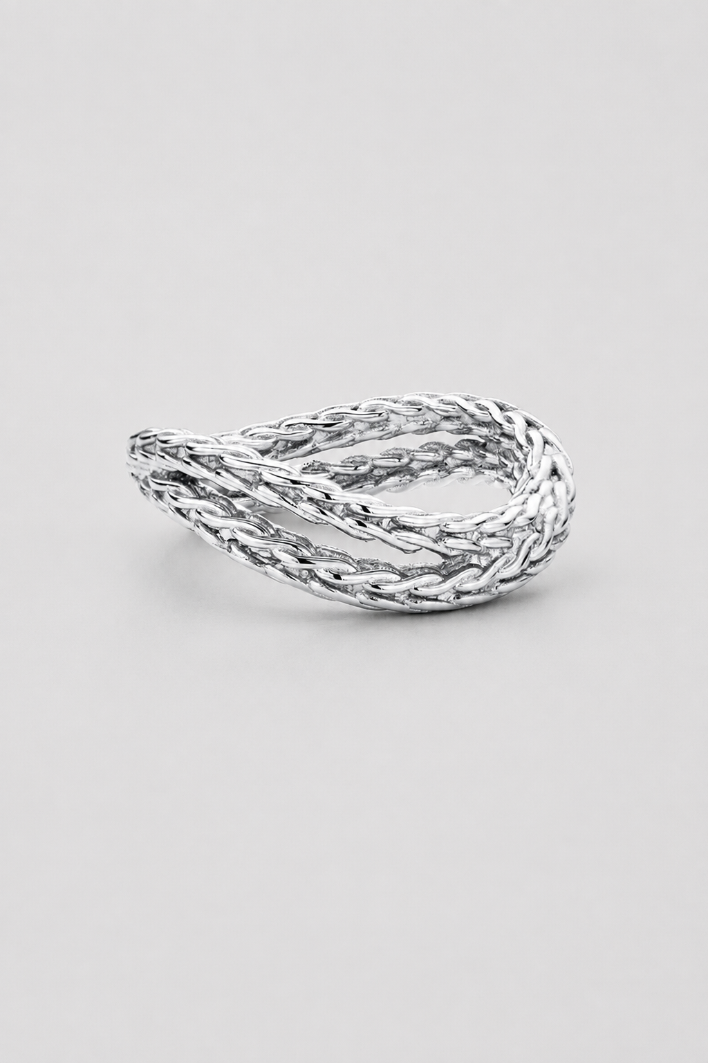 Rope Wrap Ring | Silver | Unisex | Stainless Steel | Twisted Design | Steven & Levon