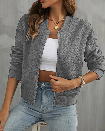 Women's Bomber Jacket | Classic Zip-Up Jacket | Casual Lightweight Outerwear | Steven & Levon
