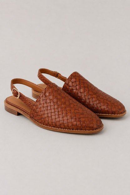 Women's Woven Leather Flats | Ballet Shoes | Women | Breathable Slip-On Comfort | Steven & Levon