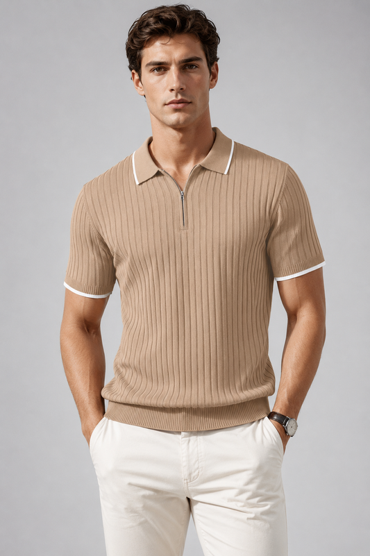 Men's Casual Polo Shirt | Breathable Cotton Blend | Relaxed Fit Smart Casual Polo | Steven & Levon