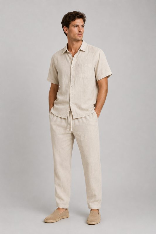 Men's Linen Summer 2-Piece Set | Men's Co-Ord | Breathable Outfit | Steven & Levon