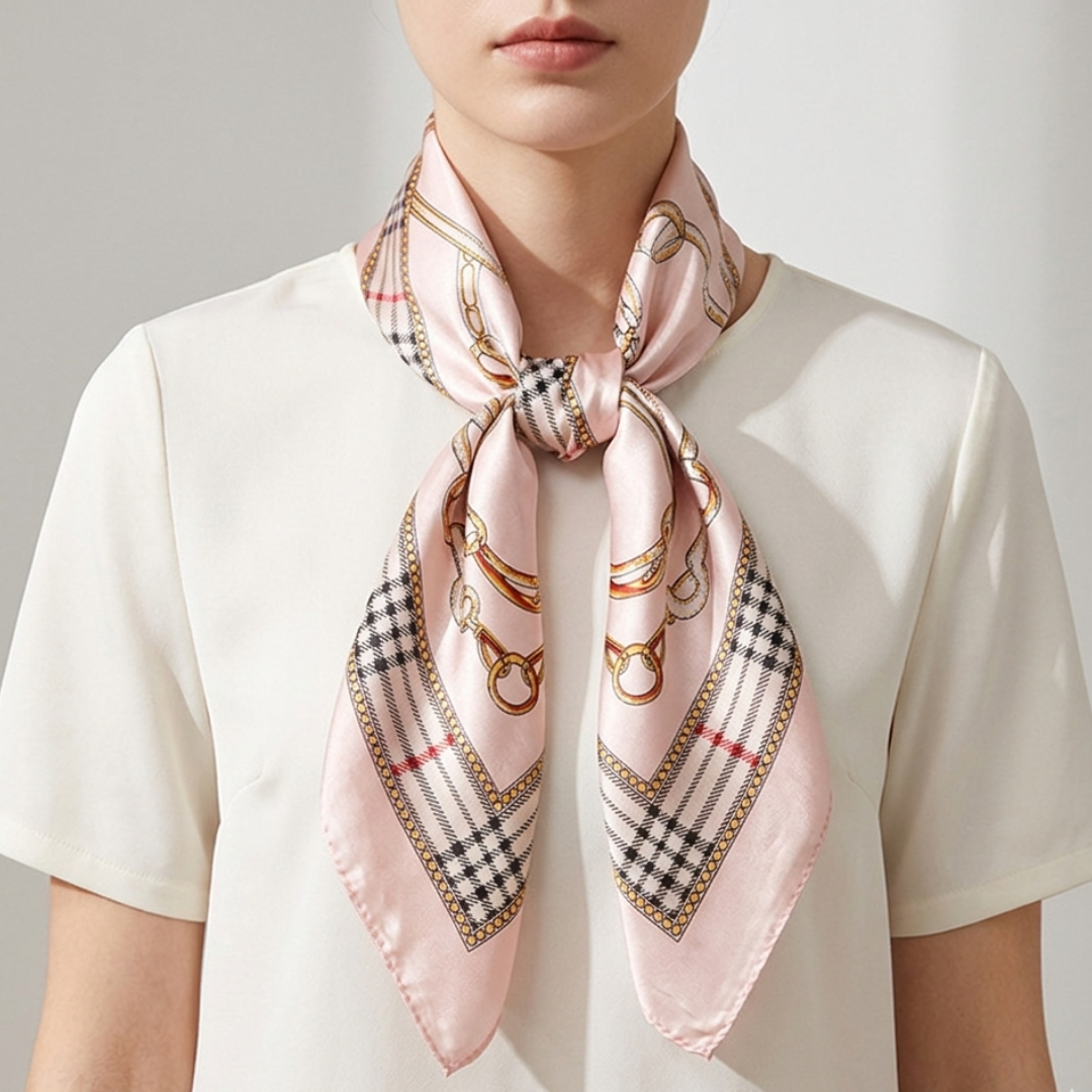 Plant Print Square Scarf | Women | Soft Fabric | 70cm Elegant Printed Neck Scarf | Steven & Levon