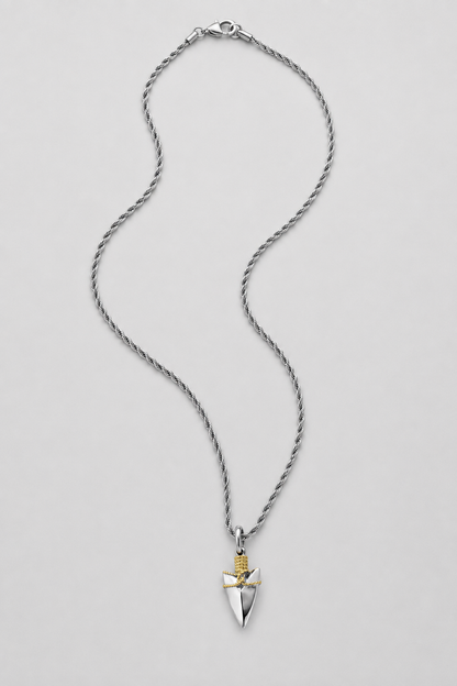 Silver Arrow Pendant | Men | Stainless Steel | Arrow Design | Statement Necklace | Steven & Levon