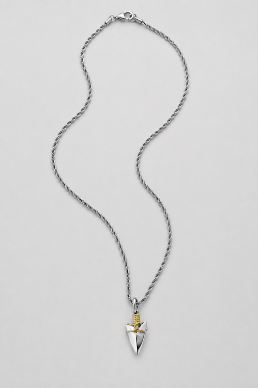 Silver Arrow Pendant | Men | Stainless Steel | Arrow Design | Statement Necklace | Steven & Levon