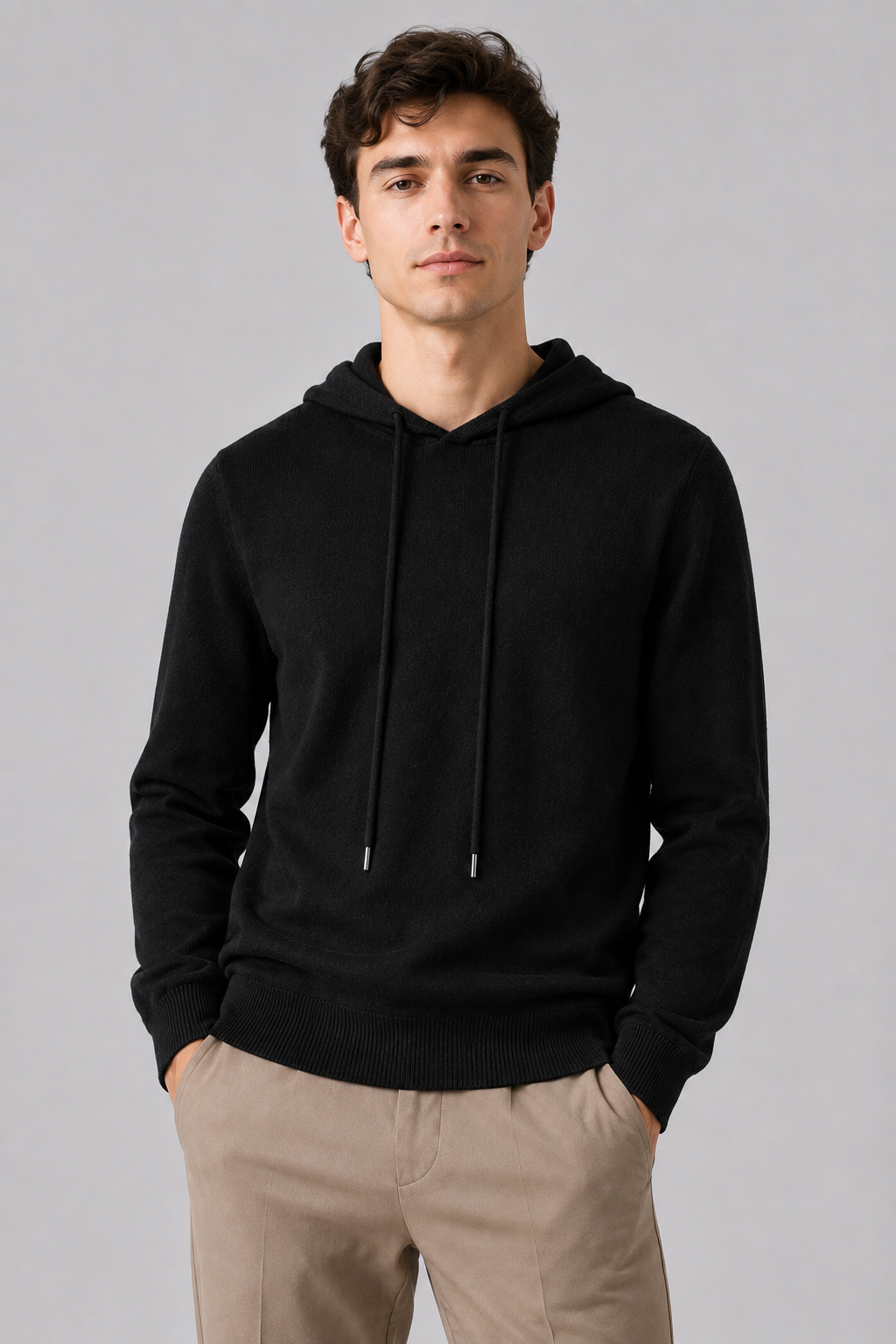 Men's Wool Hoodie | Soft Knit | Pullover Sweater | Long Sleeve | Warm Casual Layer | Steven & Levon