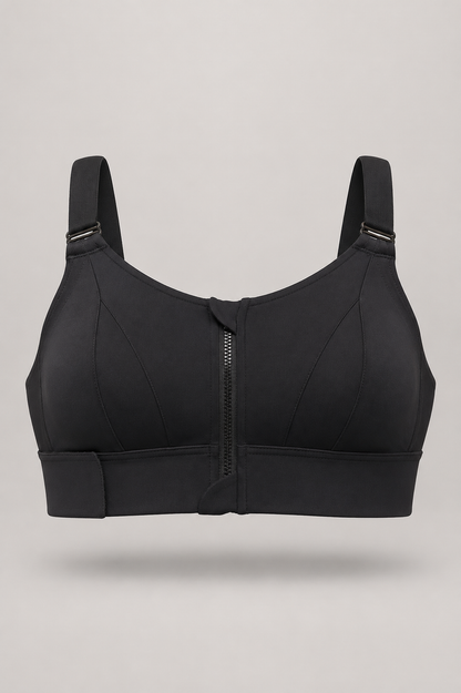 Adjustable Zip Sports Bra | Women's High Support Activewear | Front Zip | Steven & Levon