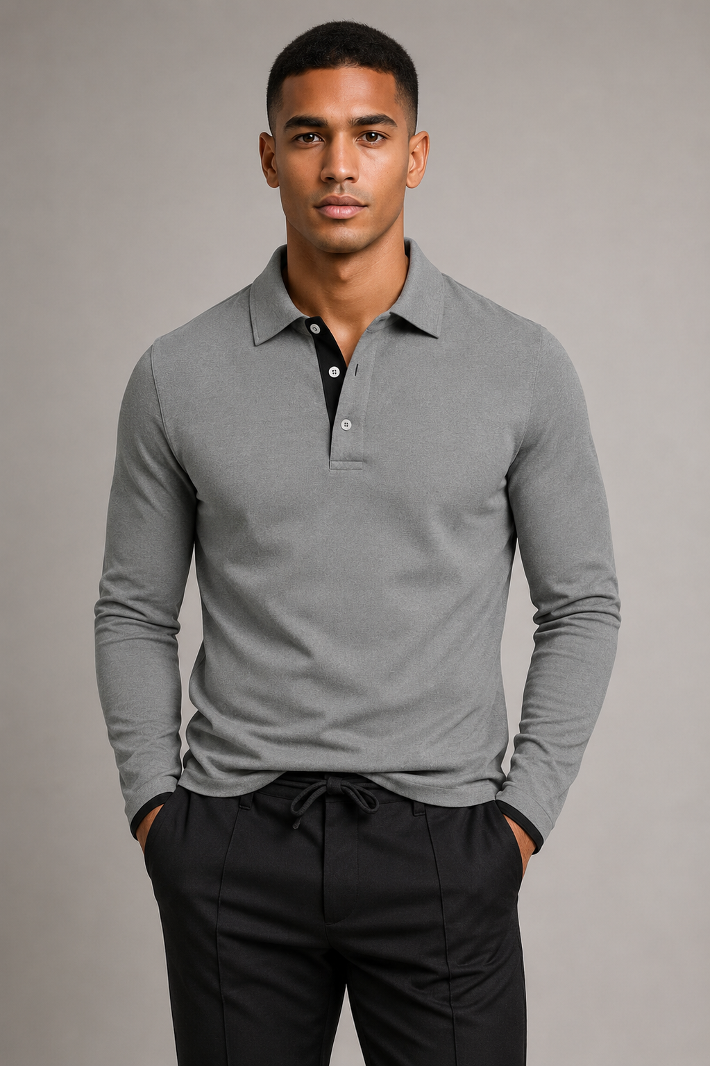 Men's Long Sleeve Polo Shirt | Men | Smart Casual Collar Top | Regular Fit | Steven & Levon