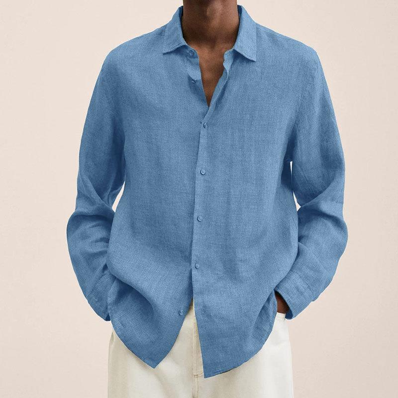 Linen Long Sleeve Shirt | Men | Tailored Fit | Breathable Casual Smart Shirt | Steven & Levon