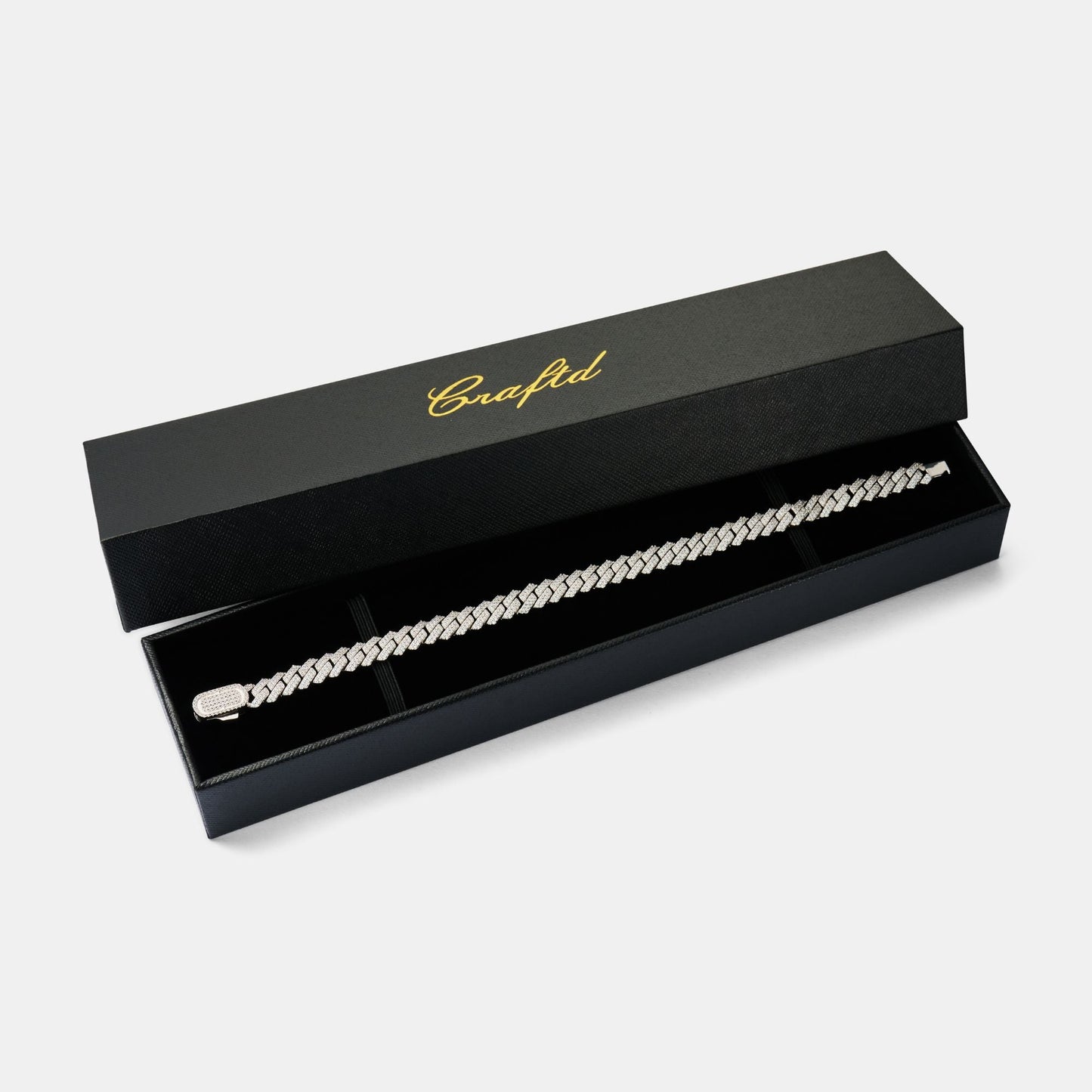 Iced Cuban Bracelet | Men | Stainless Steel | Silver & Gold | 8mm Prong Link | Steven & Levon
