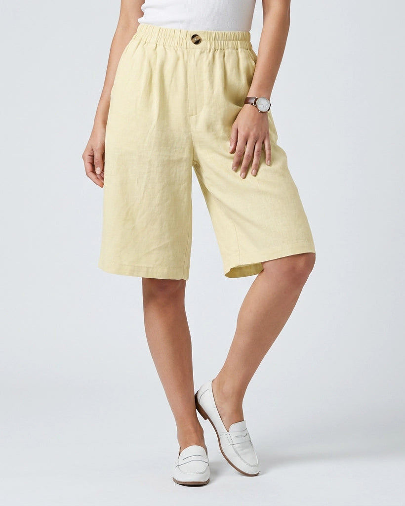 Wina Capri Pants for Women | Polyester Fiber | Loose Fit | Elastic Waist | Steven & Levon