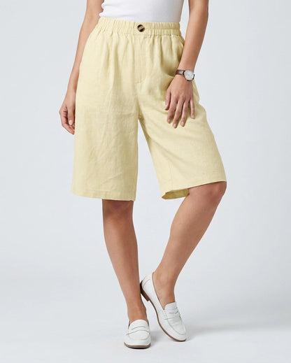 Wina Capri Pants for Women | Polyester Fiber | Loose Fit | Elastic Waist | Steven & Levon