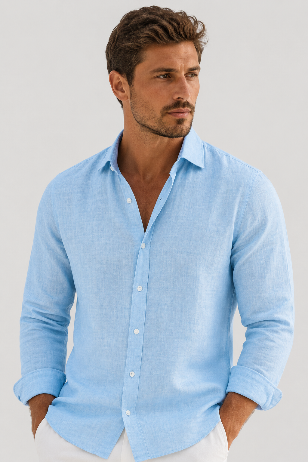 Men's Casual Linen Shirt | Men | Breathable Linen Blend | Button Up | Steven & Levon