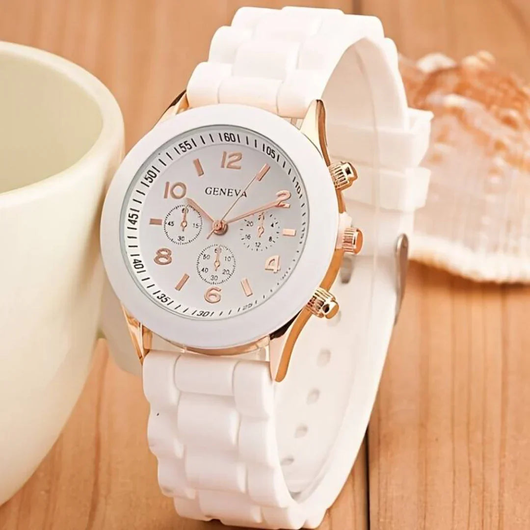 Casual Quartz Watch | Unisex | Silicone Strap | Lightweight Everyday Wristwatch | Steven & Levon