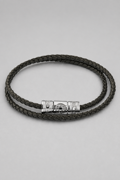 Black Leather Wrap Bracelet | Men | Leather | Double Wrap Bracelet | Steven & Levon