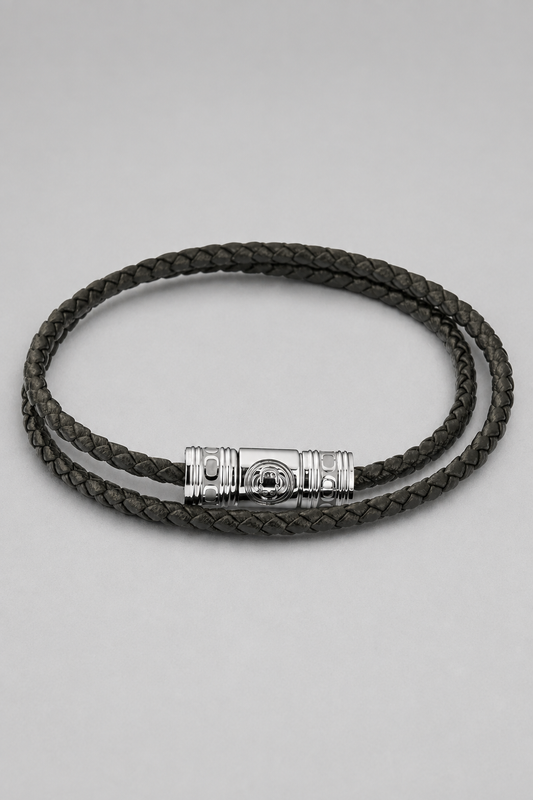 Black Leather Wrap Bracelet | Men | Leather | Double Wrap Bracelet | Steven & Levon