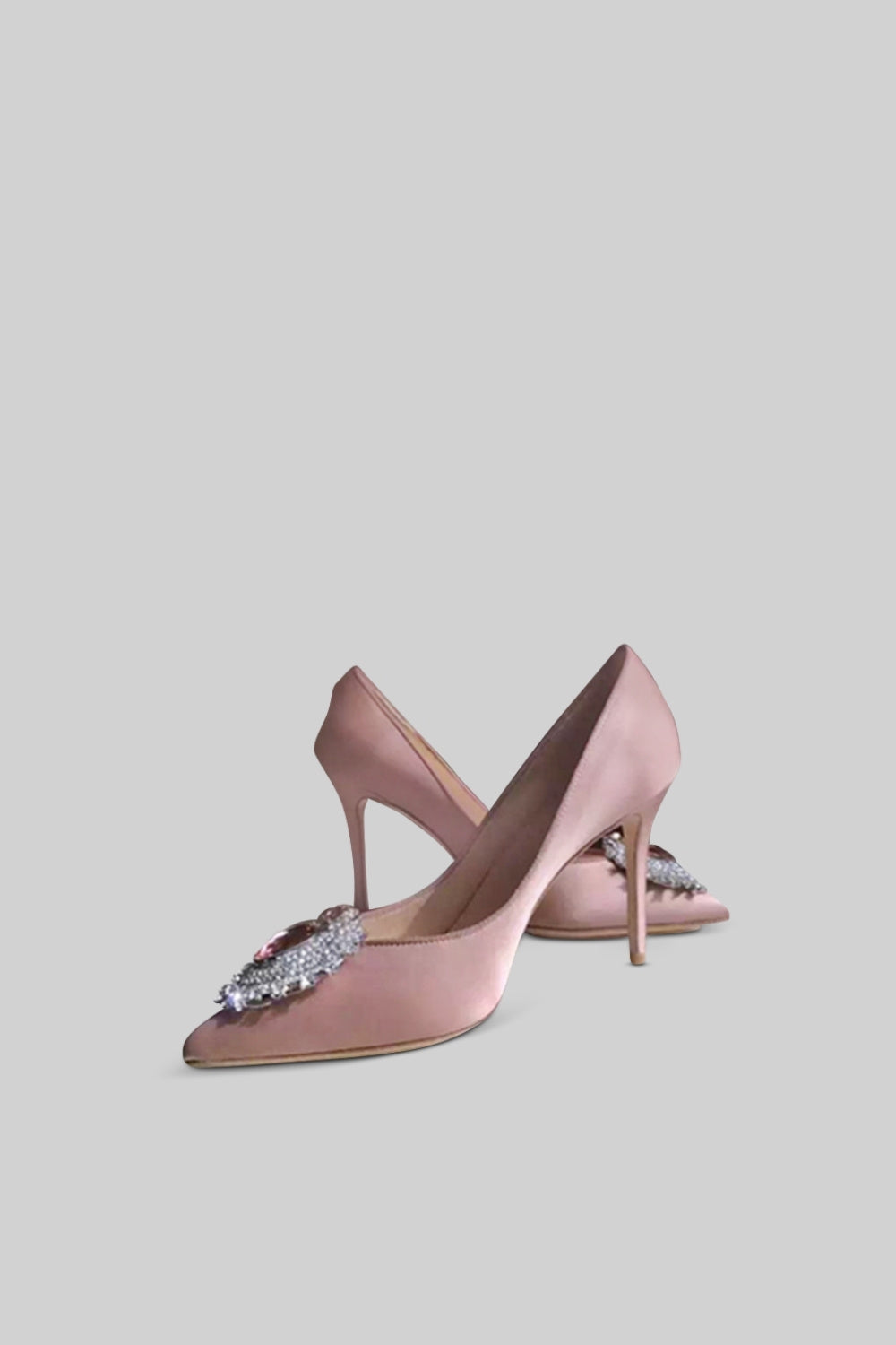 Satin Stiletto Heels | Women | Diamond Detail | Pink | Steven & Levon