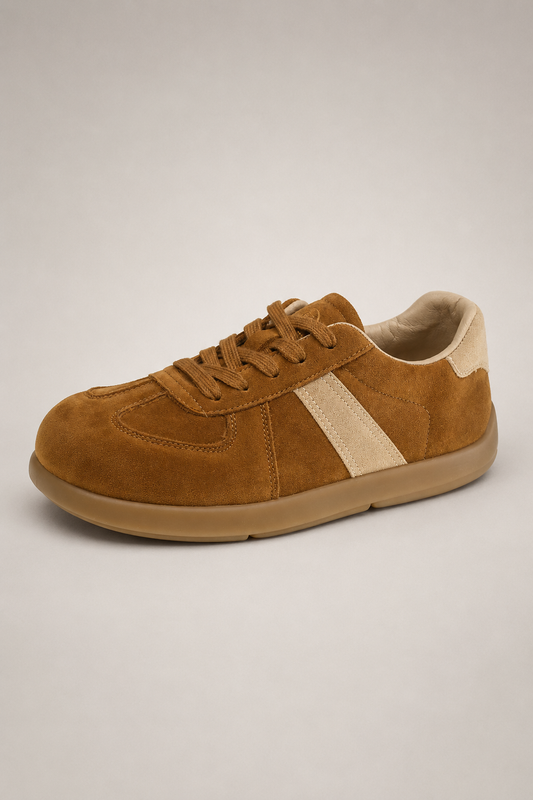 Women's Casual Sneakers | Wide Toe | Lace-Up | Soft Comfort Walking Shoes | Caramel | Steven & Levon