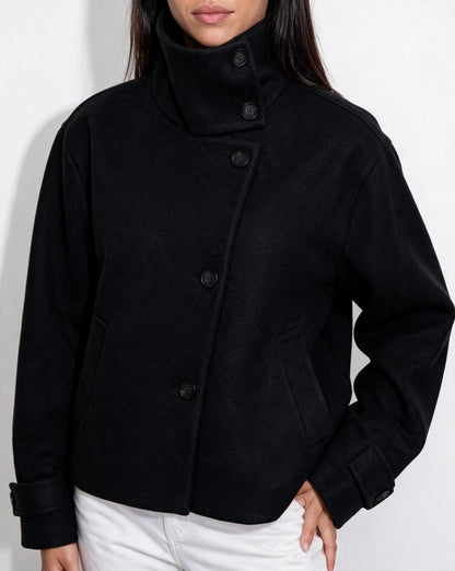 Funnel Collar Jacket | Women | Warm Winter Coat | Casual Layered Outerwear | Steven & Levon