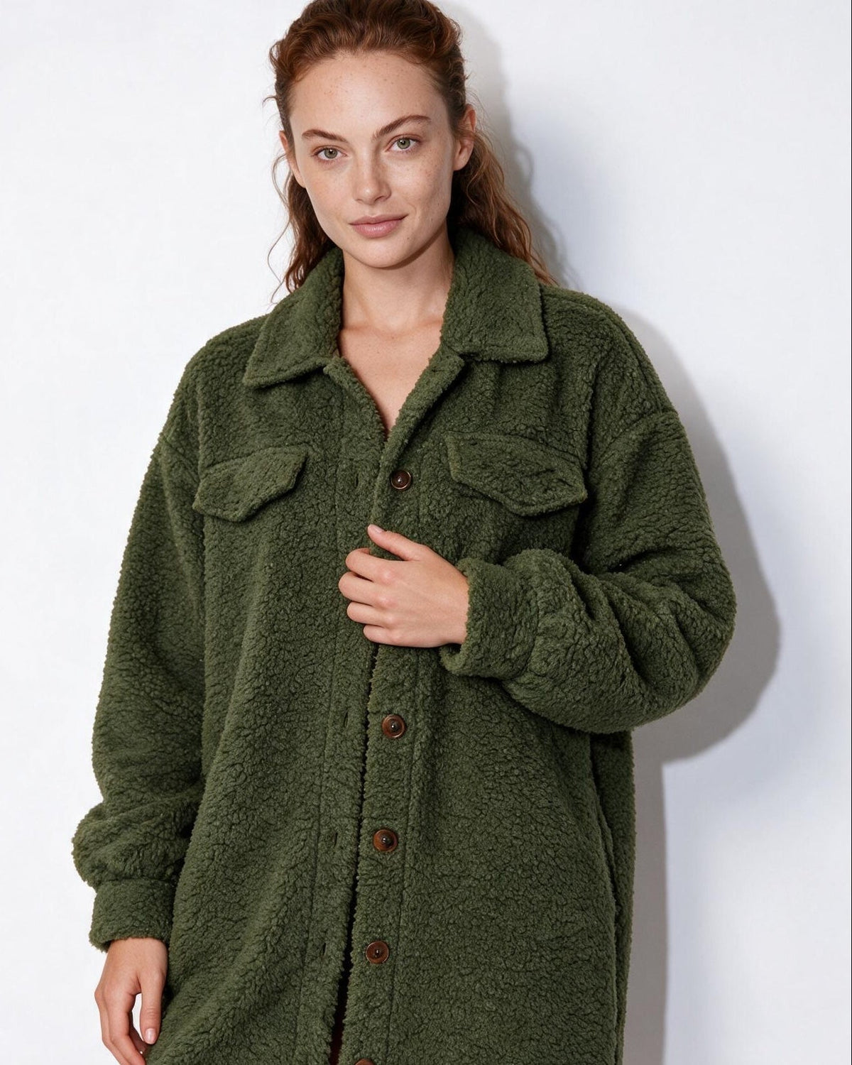 Longline Teddy Coat | Women | Soft Plush Jacket | Cozy Winter Outerwear | Steven & Levon