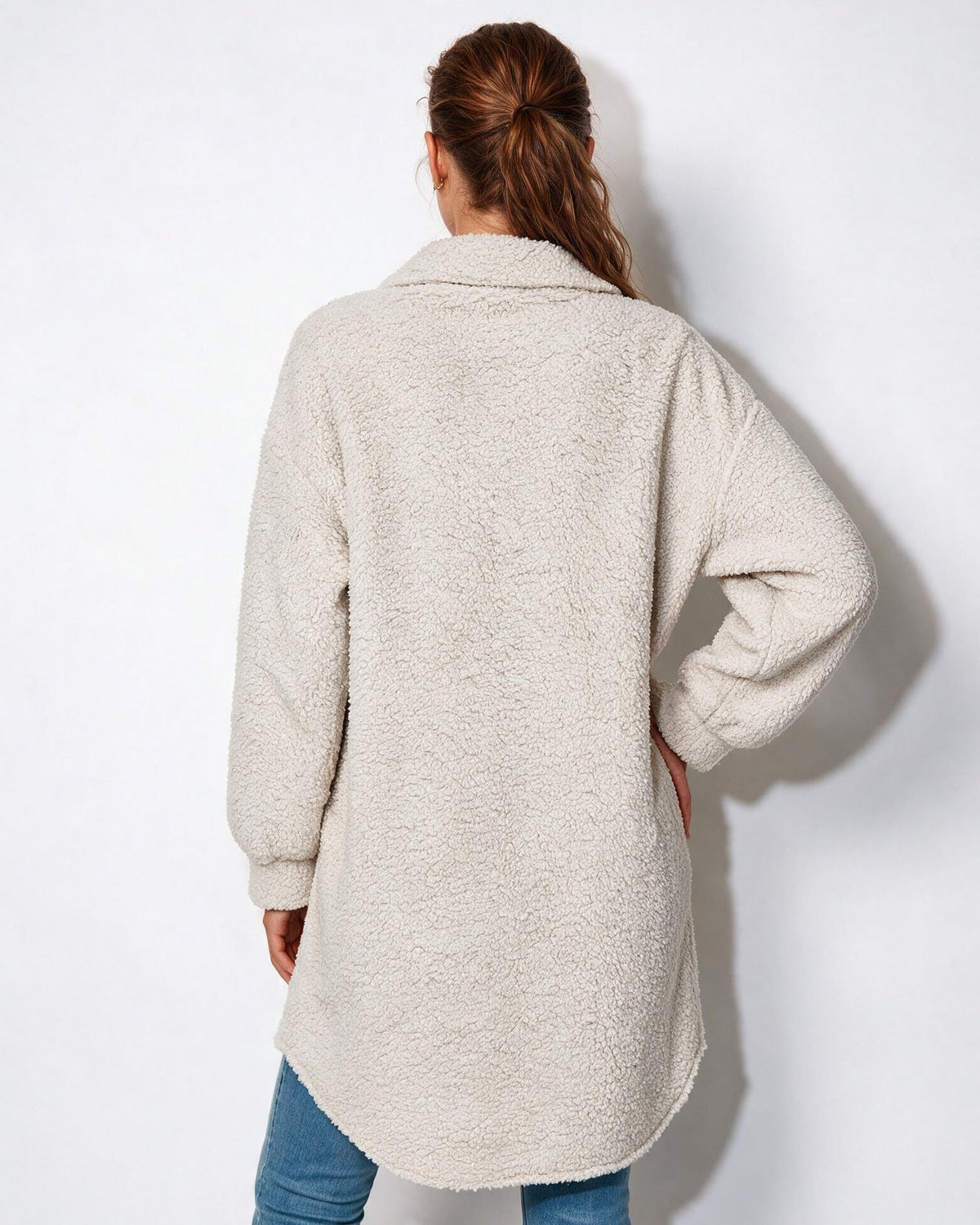 Longline Teddy Coat | Women | Soft Plush Jacket | Cozy Winter Outerwear | Steven & Levon